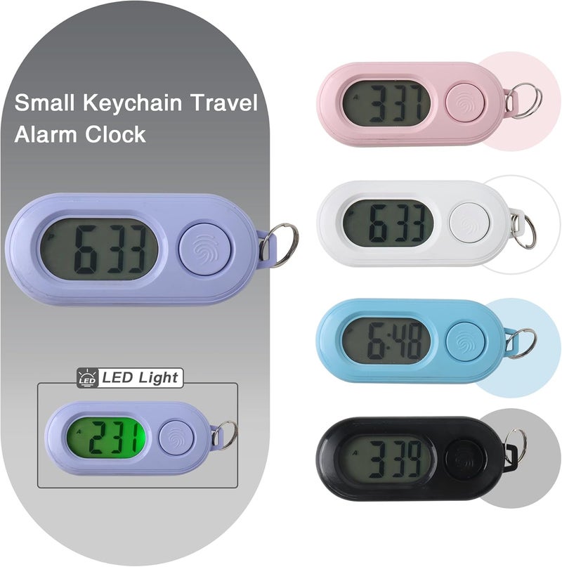 TOWON Small Glass Desk Whiteboard Dry-Erase Board with Clock, Small Travel Clock Keychain with Desk Notepad, Time Table Whiteboard for Desk Digital LED Light Display, 8x6 in with Accessories, Purple - Image 2